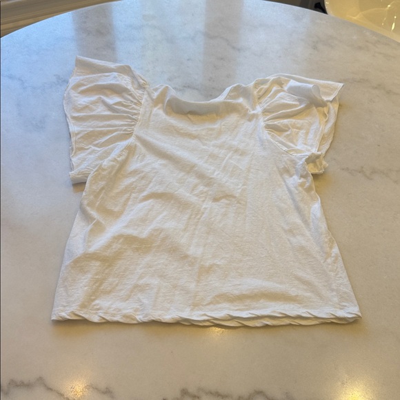 NWOT A.L.C. White flutter Sleeve Tee - Picture 5 of 7